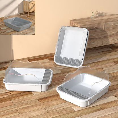 Semi-Closed Cat Litter Box – Splash-Proof, Odour Control, Travel-Friendly, for Large Cats
