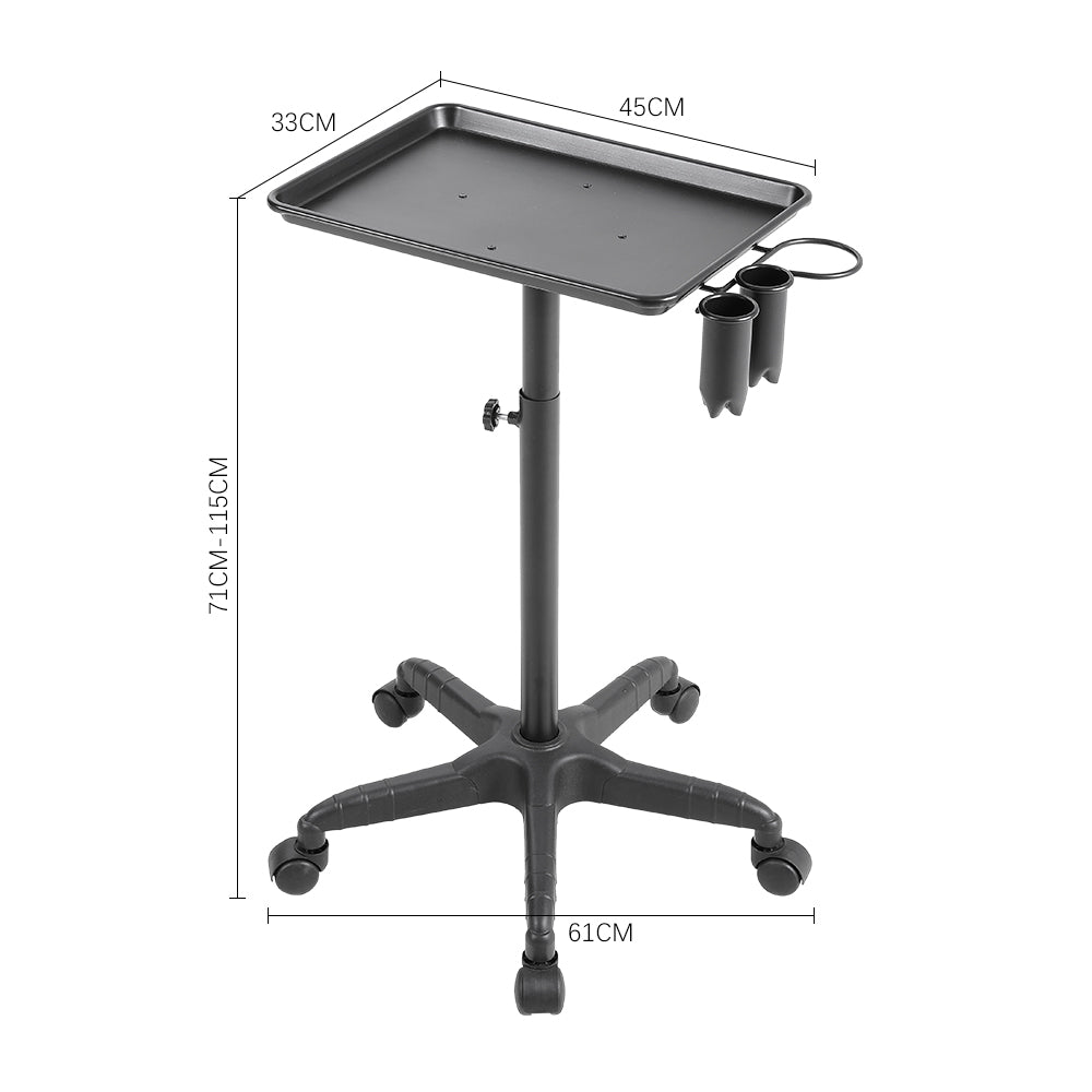 Adjustable Salon Tray Cart with Wheels – Mobile, Heat-Resistant, and Easy to Clean