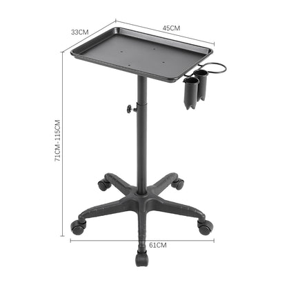 Adjustable Salon Tray Cart with Wheels – Mobile, Heat-Resistant, and Easy to Clean