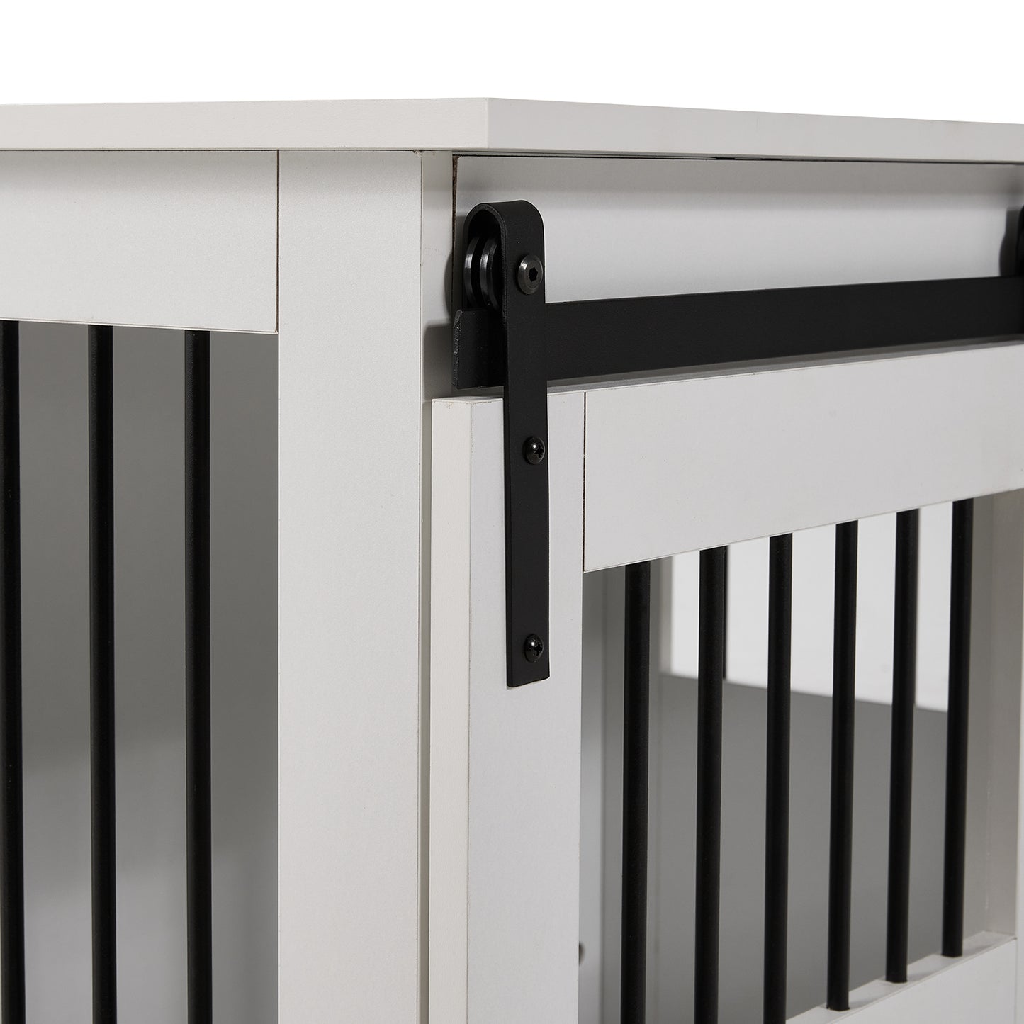 Wooden Dog Crate with Lockable Barn Door – Stylish & Secure Home for Dogs