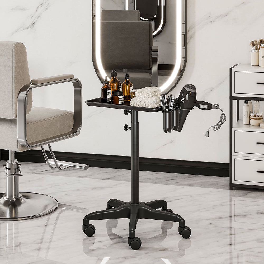 Adjustable Salon Tray Cart with Wheels – Mobile, Heat-Resistant, and Easy to Clean