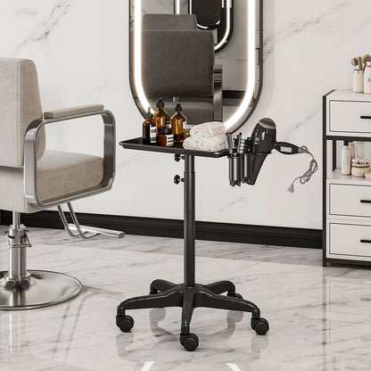 Adjustable Salon Tray Cart with Wheels – Mobile, Heat-Resistant, and Easy to Clean