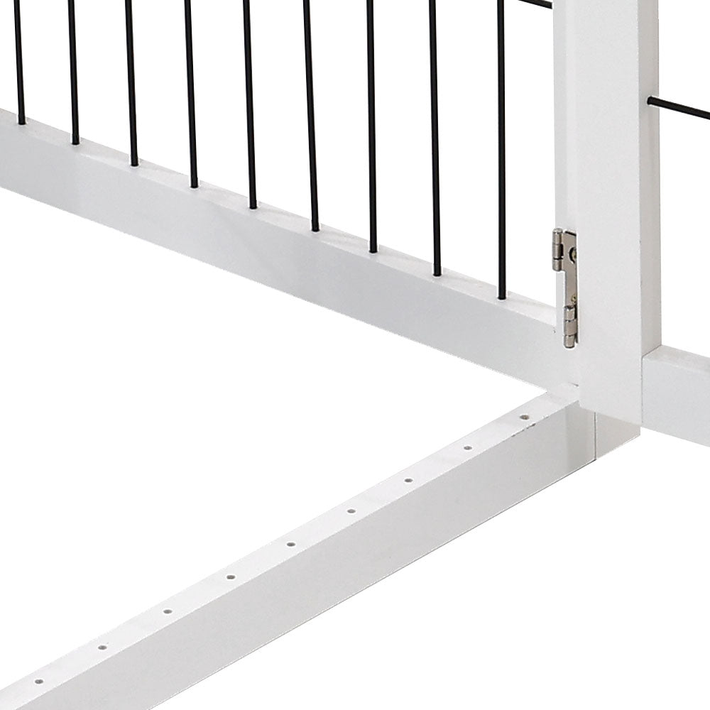 6-Panel Freestanding Wooden Pet Playpen – Foldable Safety Gate for Indoor Use