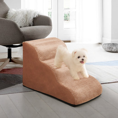 Non-Slip Pet Stairs with Removable Cover – Comfortable & Safe for Small Dogs