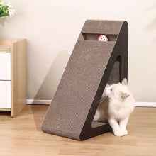 Triangle Corrugated Cardboard Cat Scratcher with Bell Ball – Corner-Friendly Design