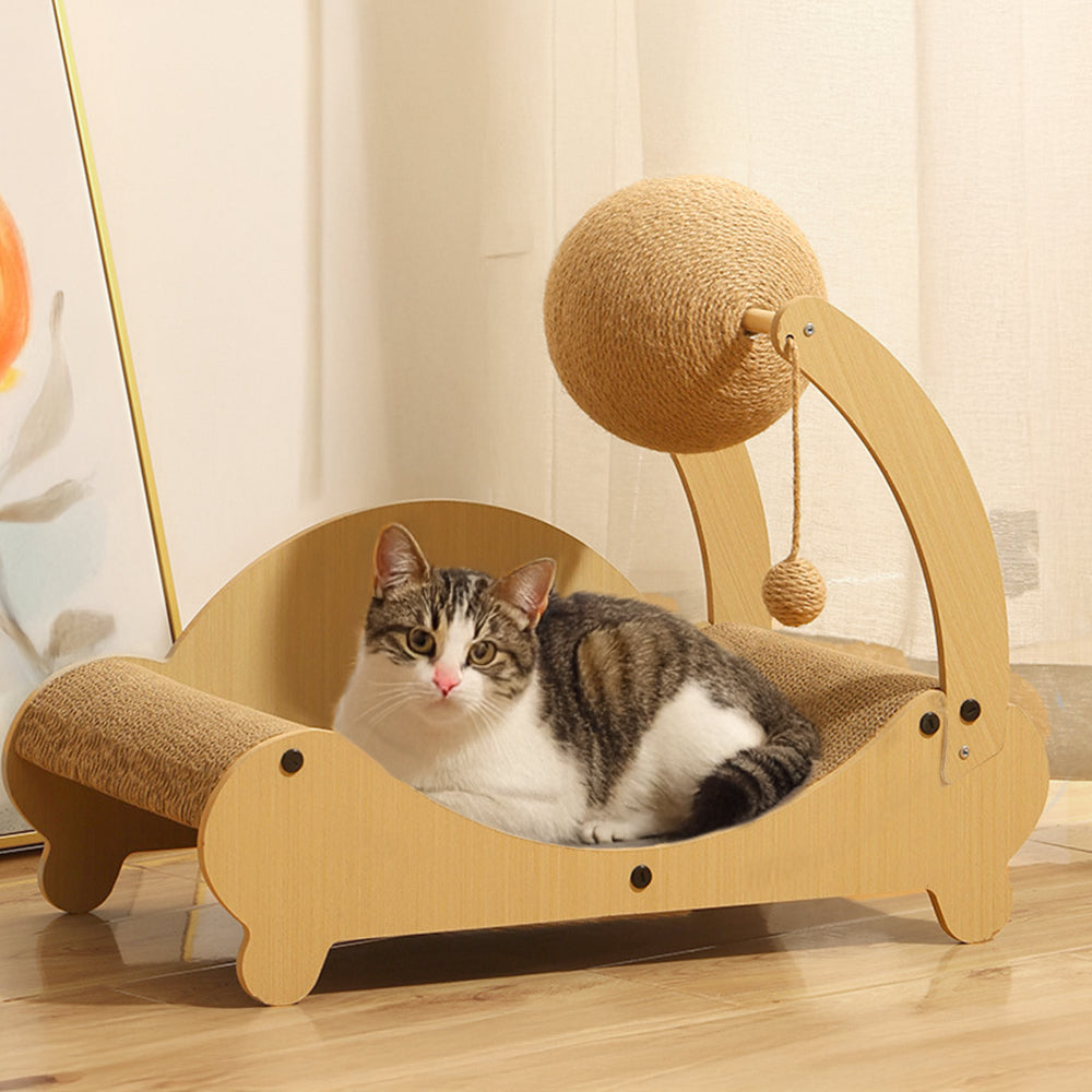 3-in-1 Cat Scratcher Bed – Cozy Resting Spot with Scratching and Play Features