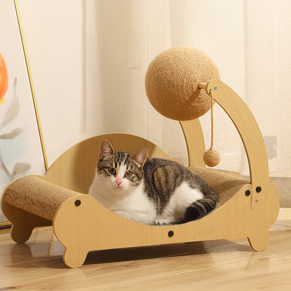 3-in-1 Cat Scratcher Bed – Cozy Resting Spot with Scratching and Play Features