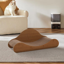 Extra-Large Corrugated Cat Scratcher and Lounger – Curved Resting Bed for Indoor Cats