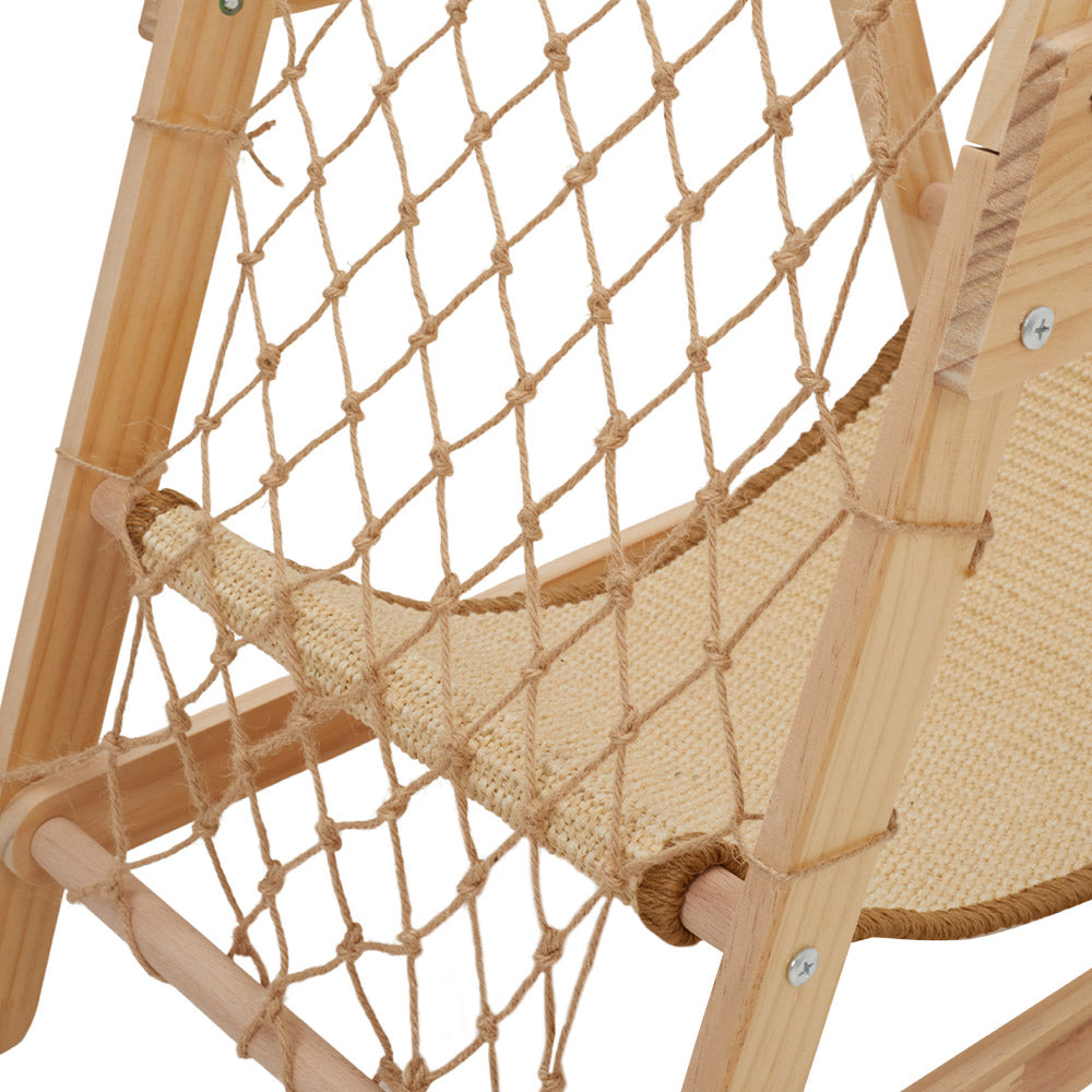 Wooden Cat Climbing Tower with Hammock & Scratching Post – Fun and Stylish Cat Tree for Scratching & Play