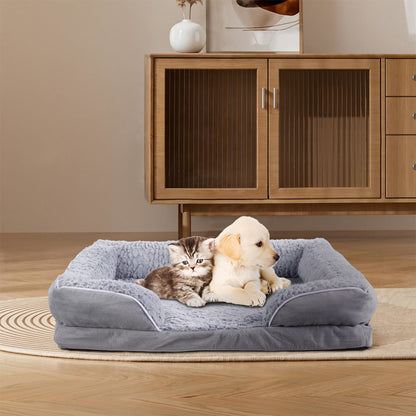 Large Plush Pet Sleeping Bed with Non-Slip Base – Waterproof, Supportive, and Cozy