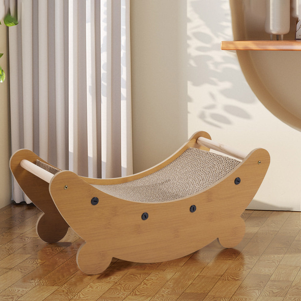 2-in-1 Cat Scratching Board & Lounge Bed – Creative Moon-Shaped Design