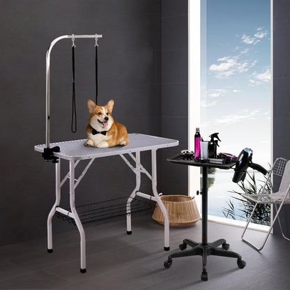 Adjustable Salon Tray Cart with Wheels – Mobile, Heat-Resistant, and Easy to Clean
