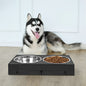 Adjustable Elevated Pet Feeder with 2 Stainless Steel Bowls – Noise-Free, Foldable Design