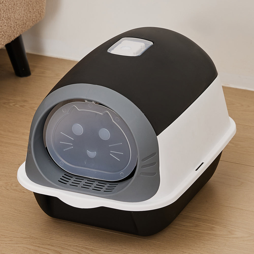 Detachable Hooded Cat Litter Box with Flip Top, Odour Control & Scoop – Compact & Easy Clean Design