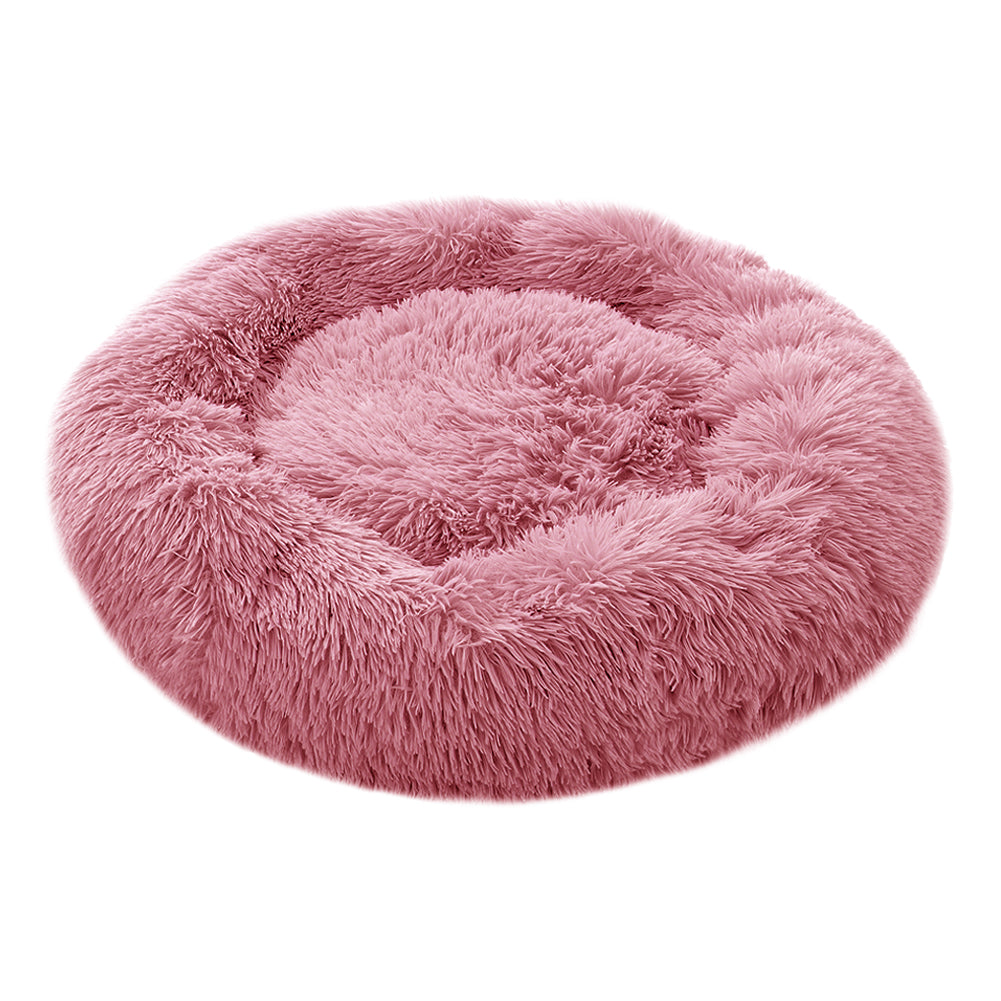 Calming Round Donut Plush Dog Cuddler Bed - Soft & Secure for Restful Sleep