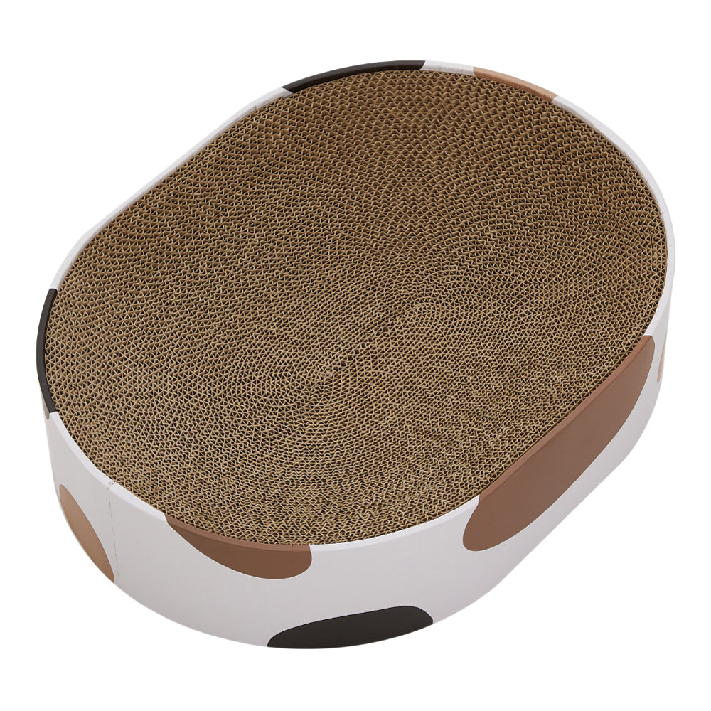 Oval Cardboard Cat Scratching Board & Pet Bed – Eco-Friendly Claw Scratcher and Cozy Resting Spot
