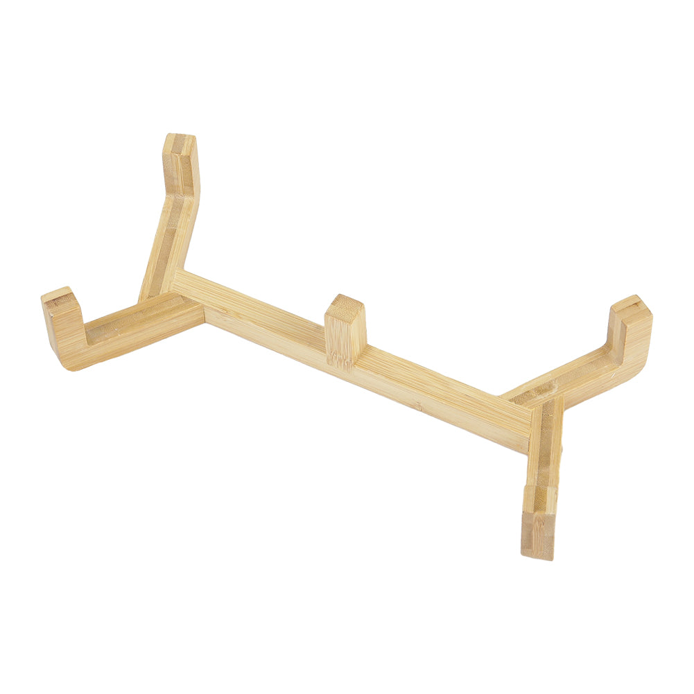 Double Ceramic Cat Bowl with Elevated Bamboo Stand – Durable, Easy-Clean Feeding Station