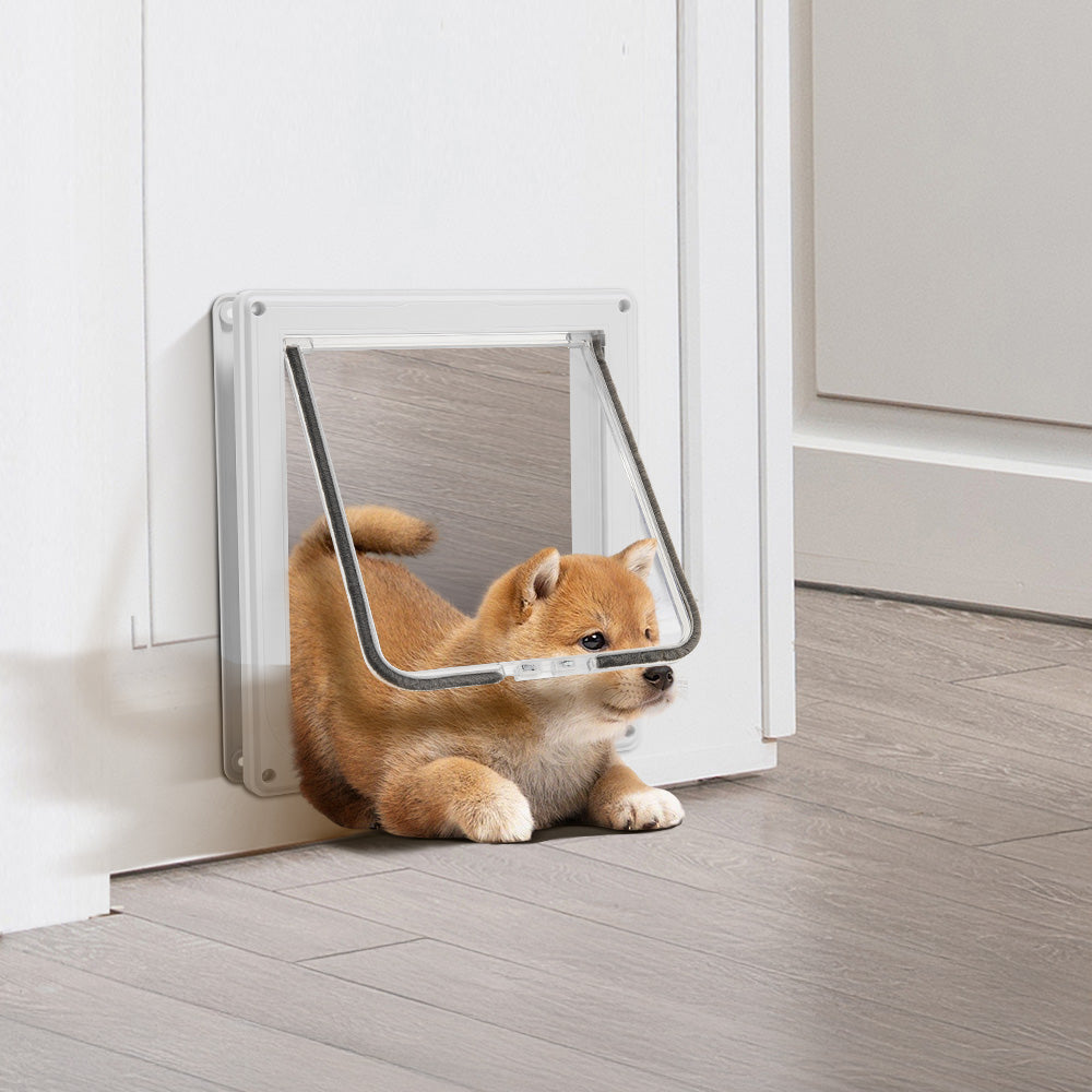Pet Door with Rotary 4-Way Locking – Magnetic Closure, Durable ABS Material, Easy Installation for Large Pets