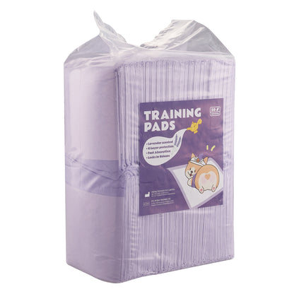 50-Piece Disposable Pet Training Pads – Lavender Scented, Absorbent and Leak-Proof Pads for Puppies and Cats