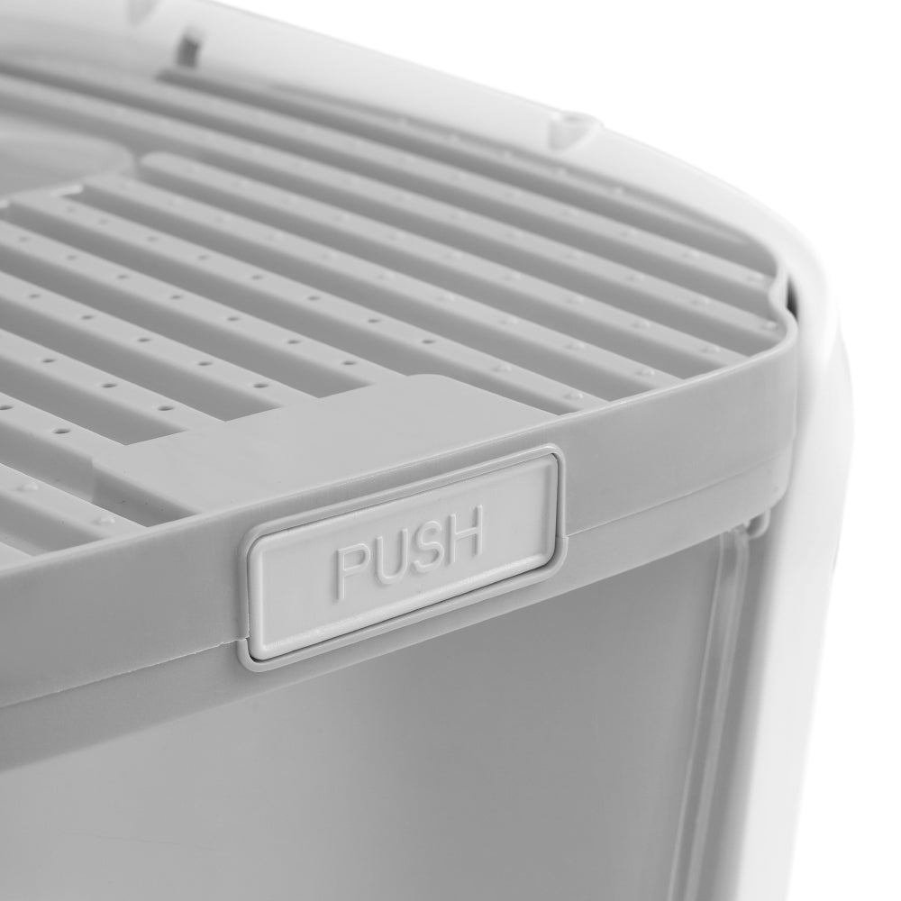 Splash-Proof Enclosed Cat Litter Box with Scoop & Teaser Toy – Odour Control, Dual-Door Entry, Easy-Clean Flip Lid