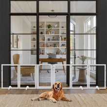 6-Panel Freestanding Wooden Pet Playpen – Foldable Safety Gate for Indoor Use