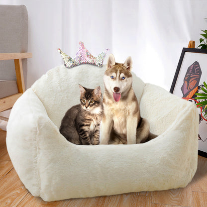 Soft Plush Crown Pet Bed – Cozy, Cushioned Throne for Cats and Small Dogs