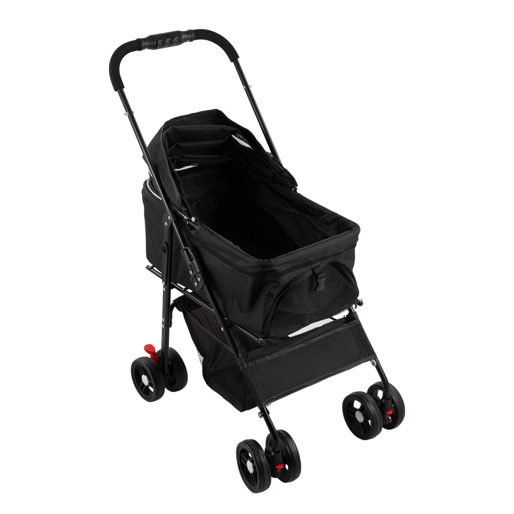 Detachable Pet Stroller with Rain Cover – Convertible Carrier for Cats and Dogs