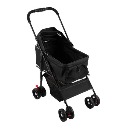 Detachable Pet Stroller with Rain Cover – Convertible Carrier for Cats and Dogs