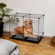 Foldable Black Dog Crate with Dual Removable Trays – Ideal for Small Breeds
