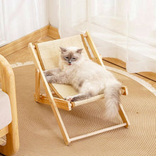 Pets Mood Sisal Cat Recliner Bed – Adjustable & Foldable Cat Scratching Lounge for Sunbathing and Resting