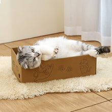 5 PCS Reversible Cat Scratching Boards with Box – Durable Cardboard Scratcher & Bed for Cats