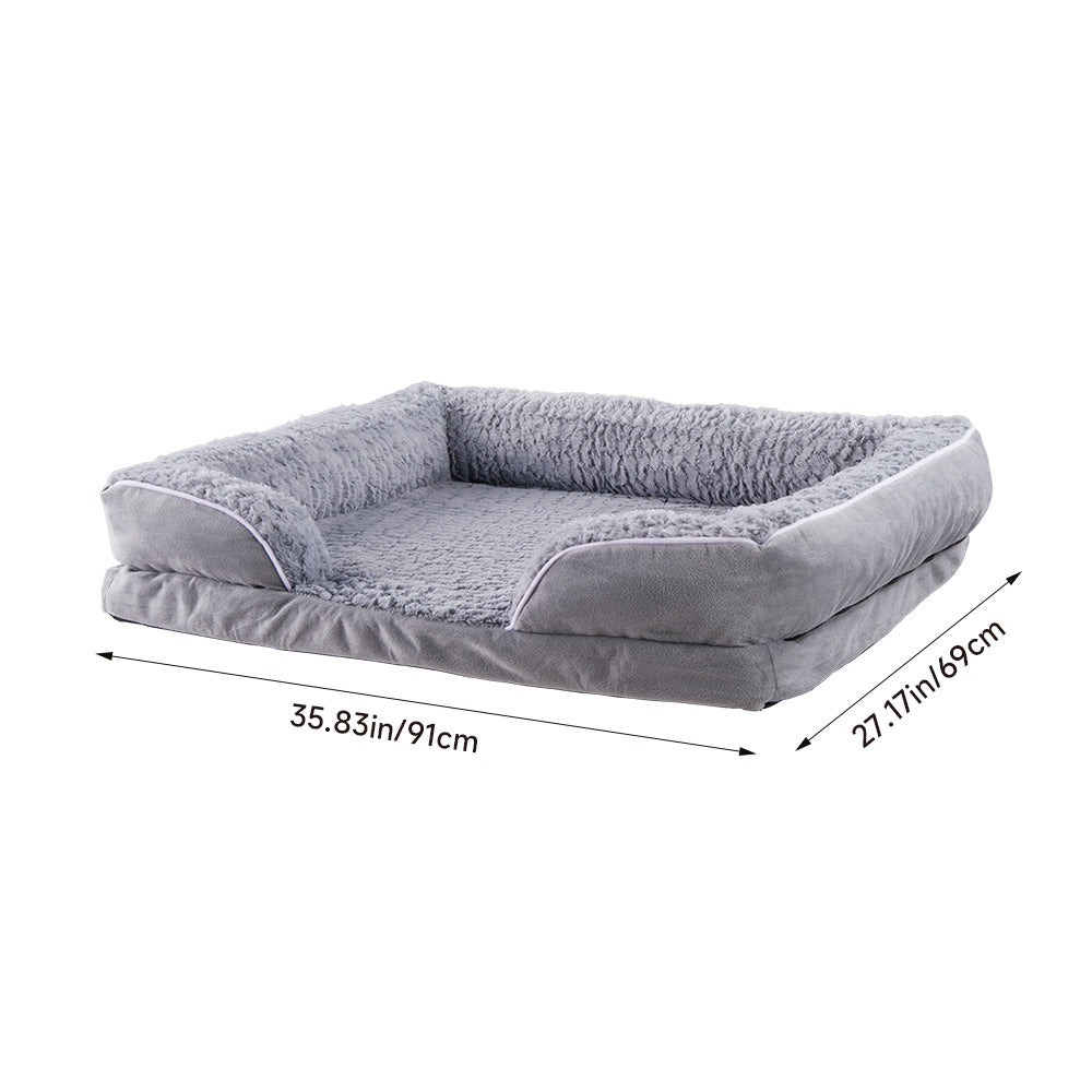 Large Plush Pet Sleeping Bed with Non-Slip Base – Waterproof, Supportive, and Cozy