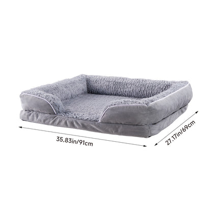 Large Plush Pet Sleeping Bed with Non-Slip Base – Waterproof, Supportive, and Cozy