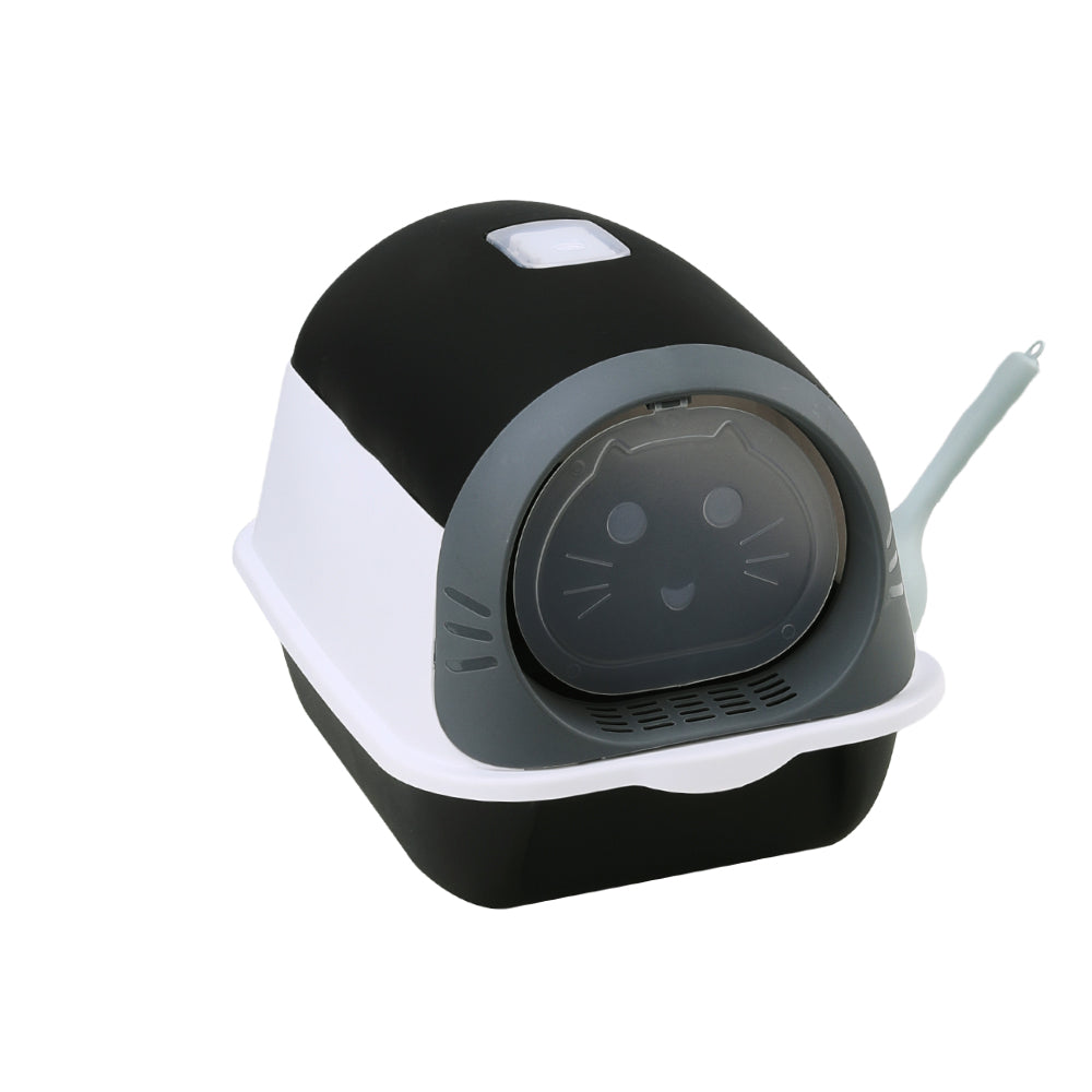 Detachable Hooded Cat Litter Box with Flip Top, Odour Control & Scoop – Compact & Easy Clean Design