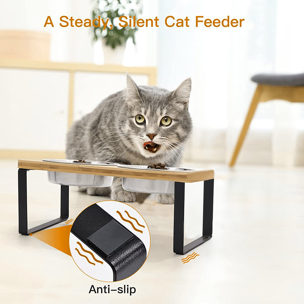 Elevated Dual-Bowl Pet Feeder – Stylish & Comfortable Feeding Stand for Cats and Dogs