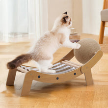 Curved Cat Scratching Board with Sisal Ball – Durable Lounge & Scratch Surface with Wooden Frame
