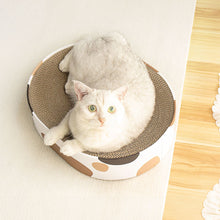 Oval Cardboard Cat Scratching Board & Pet Bed – Eco-Friendly Claw Scratcher and Cozy Resting Spot