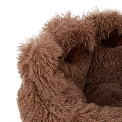 Soft Plush Round Pet Bed with Thickened Filling and Non-Slip Base