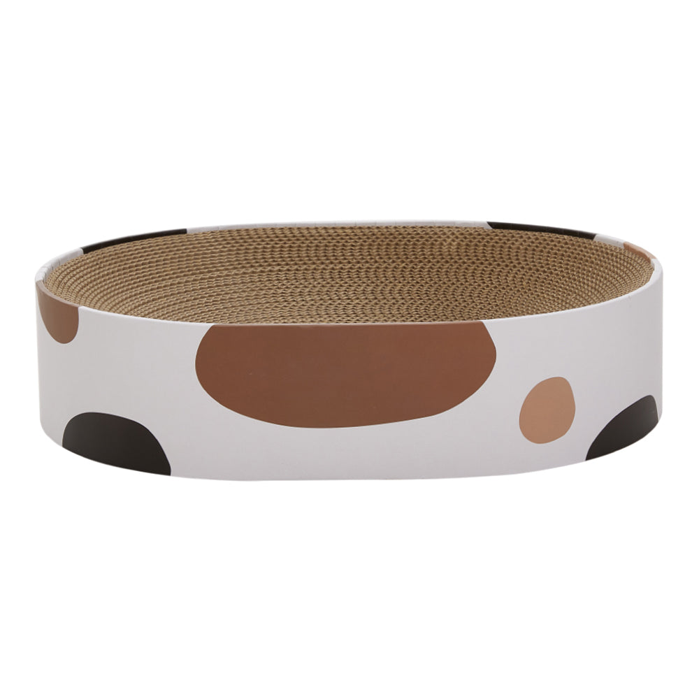 Oval Cardboard Cat Scratching Board & Pet Bed – Eco-Friendly Claw Scratcher and Cozy Resting Spot