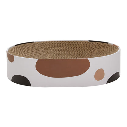 Oval Cardboard Cat Scratching Board & Pet Bed – Eco-Friendly Claw Scratcher and Cozy Resting Spot