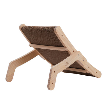 Reusable Cat Scratcher Bed with Dual-Sided Corrugated Surface and Wooden Frame