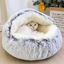 Cozy Plush Pet Bed – Soft, Semi-Enclosed Retreat for Cats & Dogs