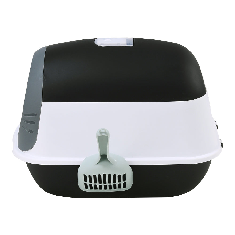Detachable Hooded Cat Litter Box with Flip Top, Odour Control & Scoop – Compact & Easy Clean Design