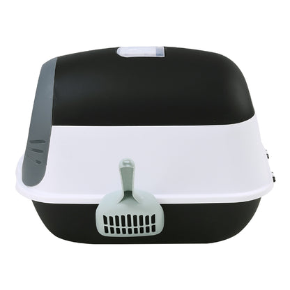 Detachable Hooded Cat Litter Box with Flip Top, Odour Control & Scoop – Compact & Easy Clean Design