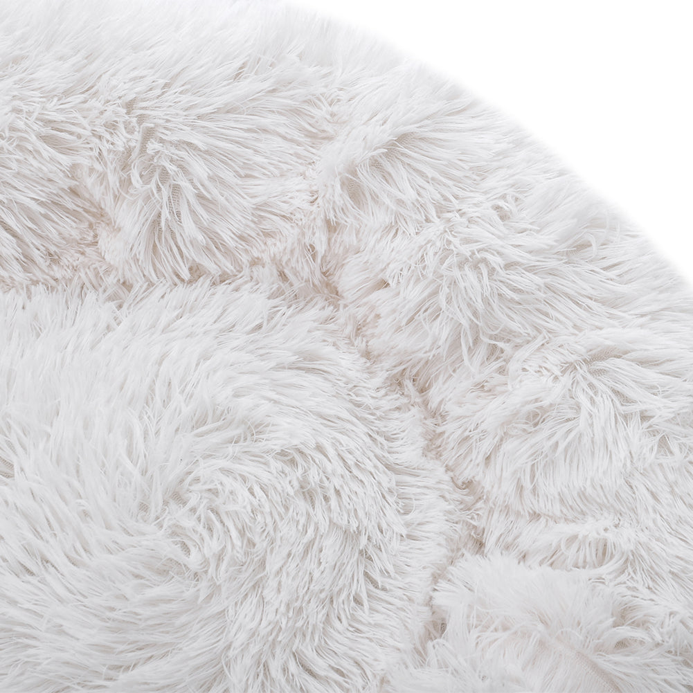 Plush Donut-Shaped Calming Dog Cuddler Bed with Raised Rim