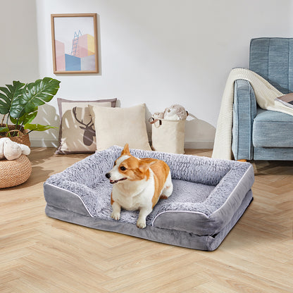 Large Plush Pet Sleeping Bed with Non-Slip Base – Waterproof, Supportive, and Cozy