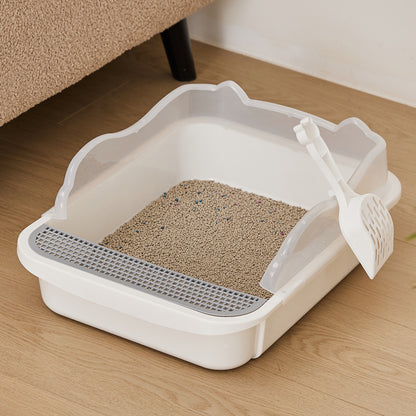 Semi-Closed Cat Litter Box – Splash-Proof, Odour Control, Travel-Friendly, for Large Cats