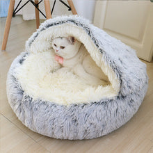 Cozy Plush Pet Bed – Soft, Semi-Enclosed Retreat for Cats & Dogs