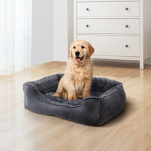 Dark Grey Pet Sleeping Bed – Soft Faux Plush & Suede-Like Fabric with Removable Cushion – Cozy & Comfortable for Cats & Dogs