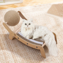 Curved Cat Scratching Board with Sisal Ball – Durable Lounge & Scratch Surface with Wooden Frame